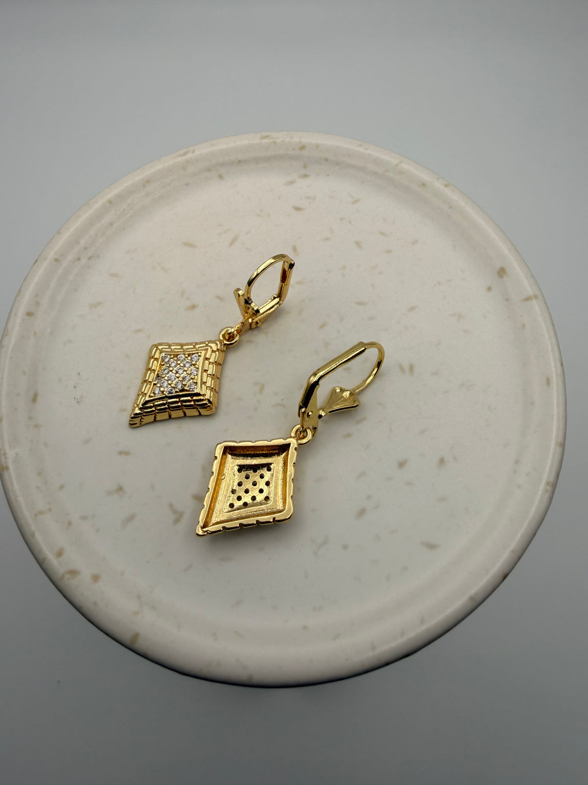 18K Gold Filled Diamond CZ & Double Chain Jewelry Set no