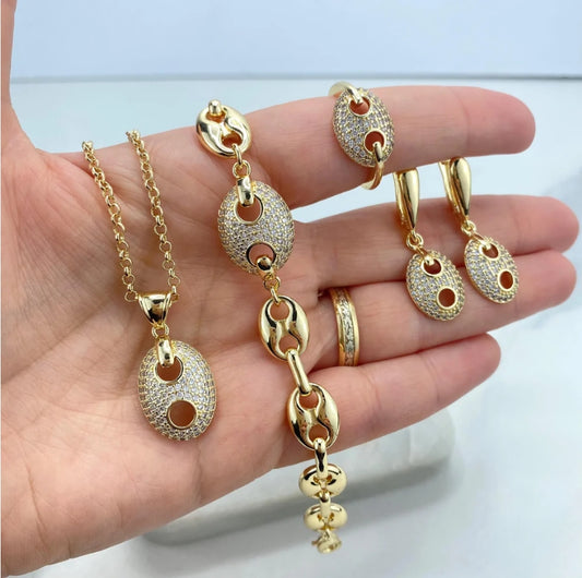 Elegant Jewelry Set – Premium Gold Filled Necklace, Earrings, Bracelet & Ring