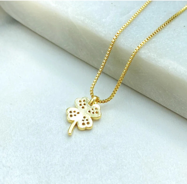 18K Gold Filled Four Leaf Clover Jewelry Set