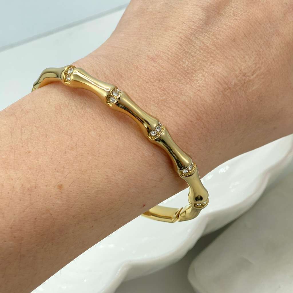 Bamboo Crystal Bangle