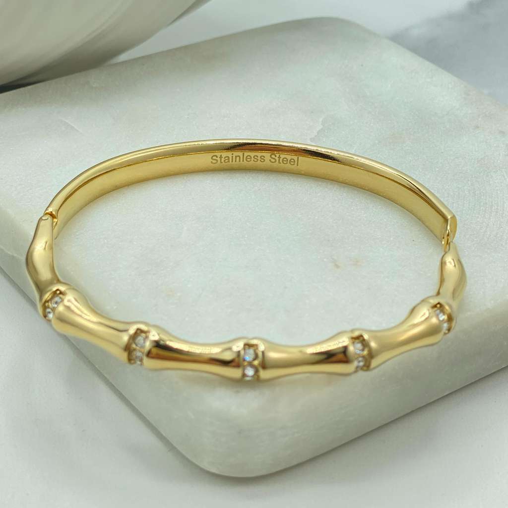 Bamboo Crystal Bangle