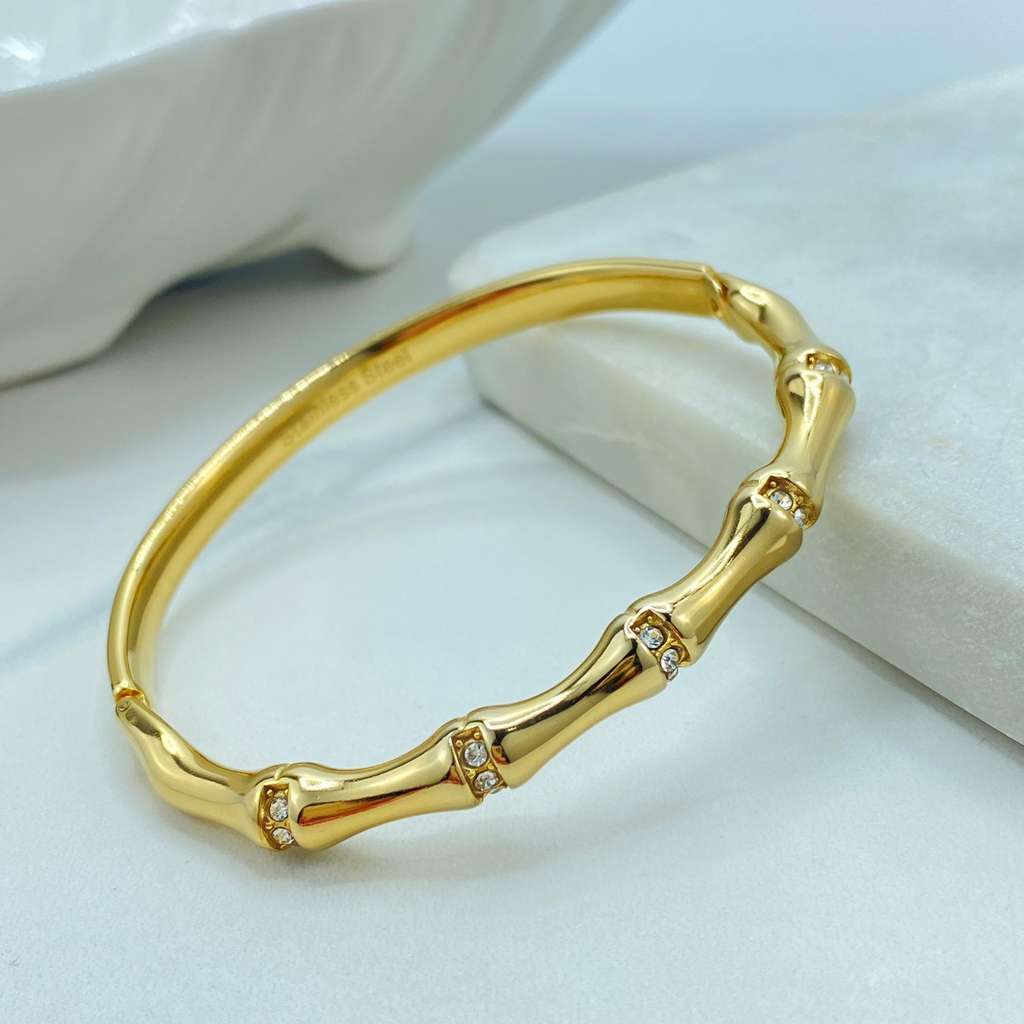 Bamboo Crystal Bangle