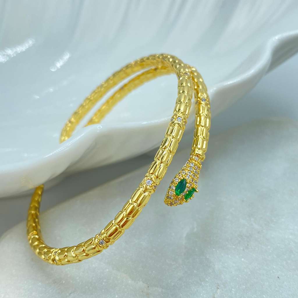 Bold Teardrop Bangle | 18K Gold Filled – High-Polish Sculptural Bracelet