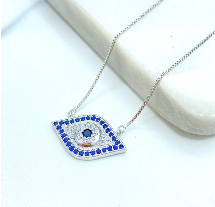 18K Gold Filled Evil Eye Charm Necklace